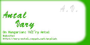 antal vary business card